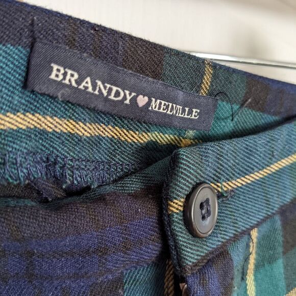 Brandy MELVILLE black watch plaid wide leg high rise XS @L - Picture 5 of 9